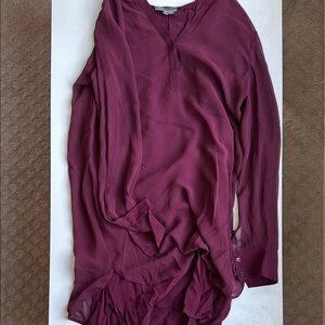 Vince Burgundy Mini Blouse Dress 🍇